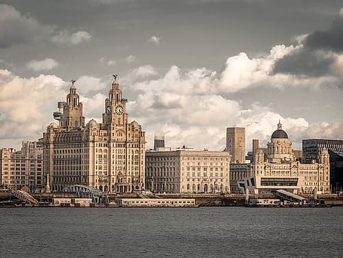 Liverpool skyline across the River Mersey, UK Photography Print