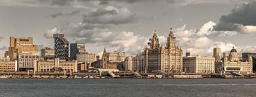 Liverpool skyline across the River Mersey, UK Photography Print
