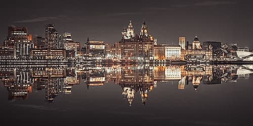Liverpool skyline across the River Mersey, UK Photography Print