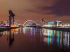 View along the river Clyde at night-Glasgow Art Print