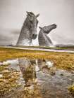 The kelpies horse statue at the Helix park in Falkirk -Scotland Art Print
