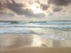 Tranquil beach with cloudscape Art Print
