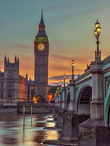 Westminster bridge and Big Ben from Thames promenade-London-UK Photography Print