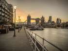 London Riverside Promenade with Tower bridge Art Print