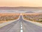 Highway through desert Art Print