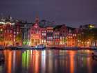 Amsterdam canal at night Art Print