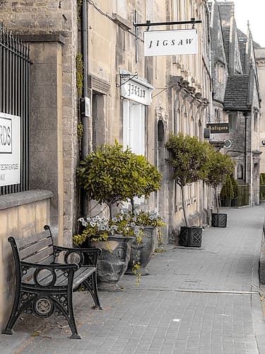 Old buildings in Tetbury town-Cotswolds Art Print