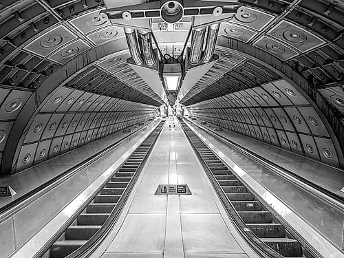 Escalator at subway station Photography Print