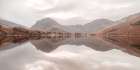Mountain reflections in lake Art Print