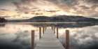 Derwentwater pier, lake district Art Print