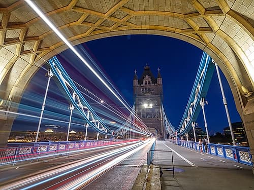 Tower Bridge strip lights Art Print