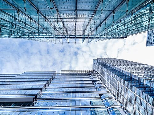 Low angle view of skyscrapers Photography Print