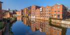 Canal reflections, Leeds Art Print