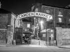 Camden market sign at night Art Print