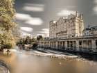 River through Bath city with buildings around, UK Art Print