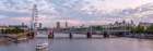 Evening view of London city skyline with river thames Art Print