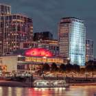 London waterfront in evening Art Print