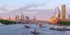 Evening view of London city skyline with river thames Art Print