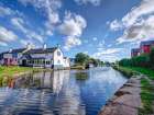Restaurant along the canal, Southport, UK Art Print