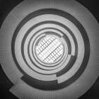 Spiral staircase inside a modern building Art Print
