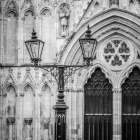Street Lamp outside York Minster building Art Print