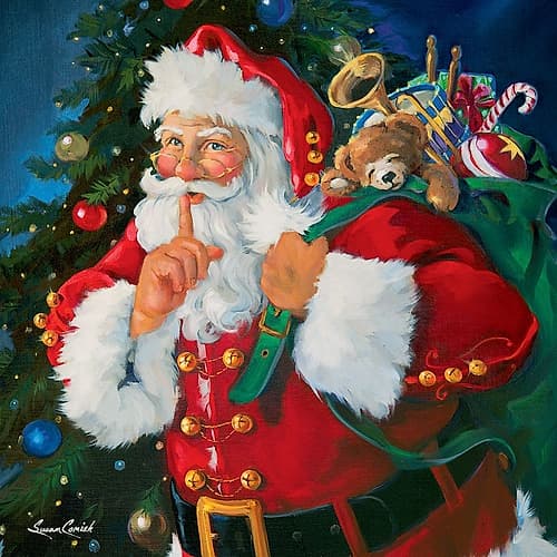 Shhh Santa Art Print