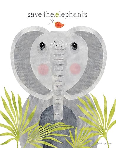 Save The Elephants Art Print