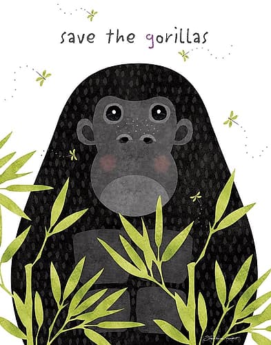 Save The Gorillas Art Print