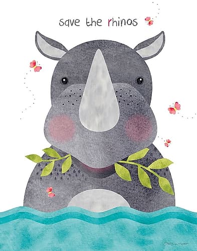 Save The Rhinos Art Print