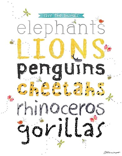Save The Animals Art Print