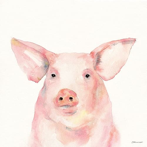 On The Farm Pig Art Print