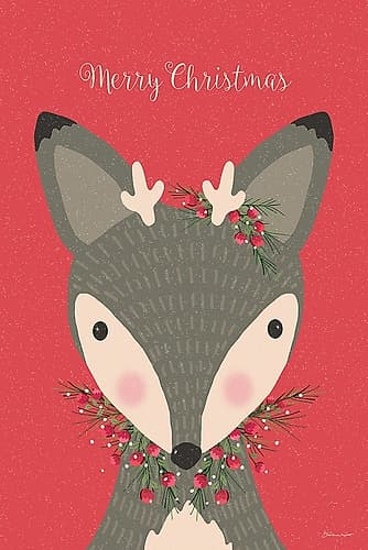 Deer Christmas Art Print