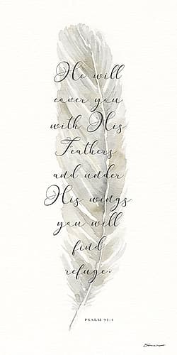 His Wings Inspirational Print