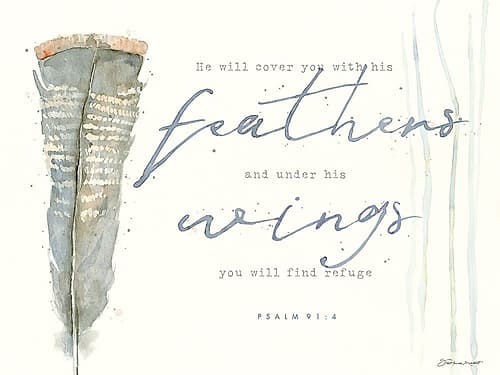His Feathers Inspirational Print