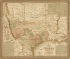 New map of Texas : with the contiguous American and Mexican states, 1835 - Decorative Sepia