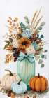 Happy Fall Floral Art Print by Acorn And Ivory Designs