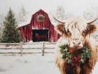 Highland Holiday on the Farm Art Print by Acorn And Ivory Designs
