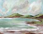 Green Hills by the Sea Art Print