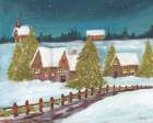 Peaceful Christmas Village Art Print