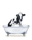 Cow in Tub Art Print