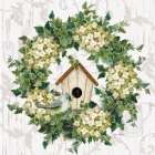 Birdhouse Wreath Art Print