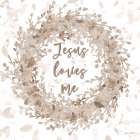 Jesus Loves Me Wreath Art Print