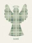 Plaid Christmas Angel Minimalist Print