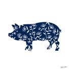 Floral Pig Art Print