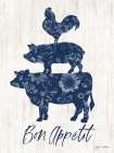 Bon Appetit Farm Animal Stack Art Print