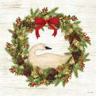 Christmas Goose Wreath Art Print