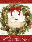 Merry Christmas Goose Wreath Art Print