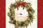 Christmas Goose Wreath Art Print
