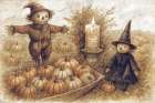 The Scarecrow and the Little Witch Art Print