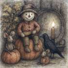 Little Friends of Fall Art Print